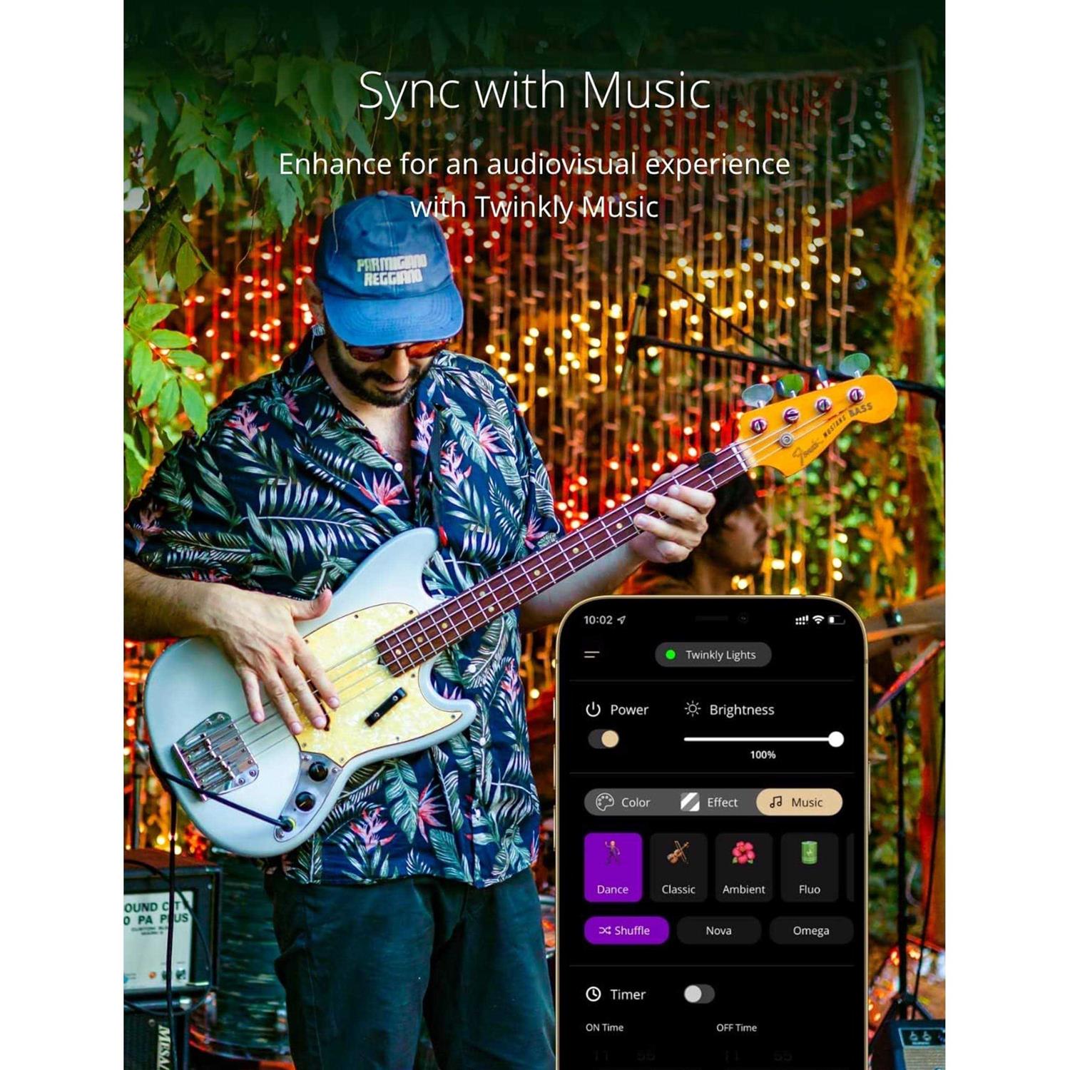 Twinkly Curtain App-Controlled Smart LED Christmas Lights 210 RGB+W