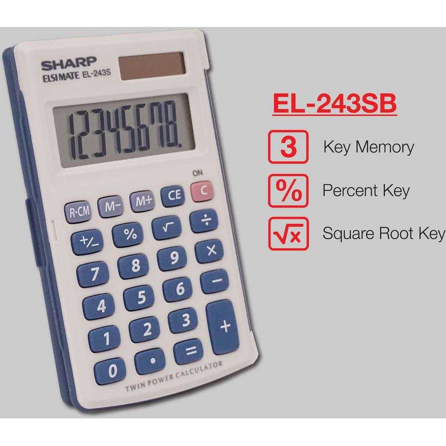 Sharp EL-243SB Solar Pocket Calculator EL243SB