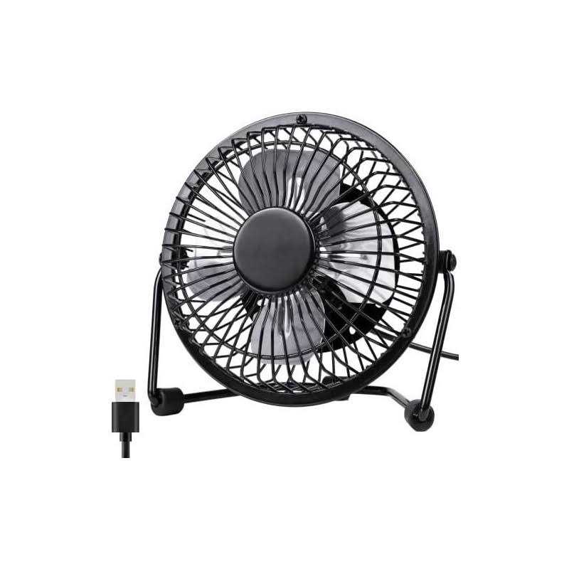 Zuvas Desk Fan Quiet Small USB Fan 360° Rotation Portable Table Fan 2 Speed Mini Personal Fan Air Cooling Electric Fan for Home Office Bedroom
