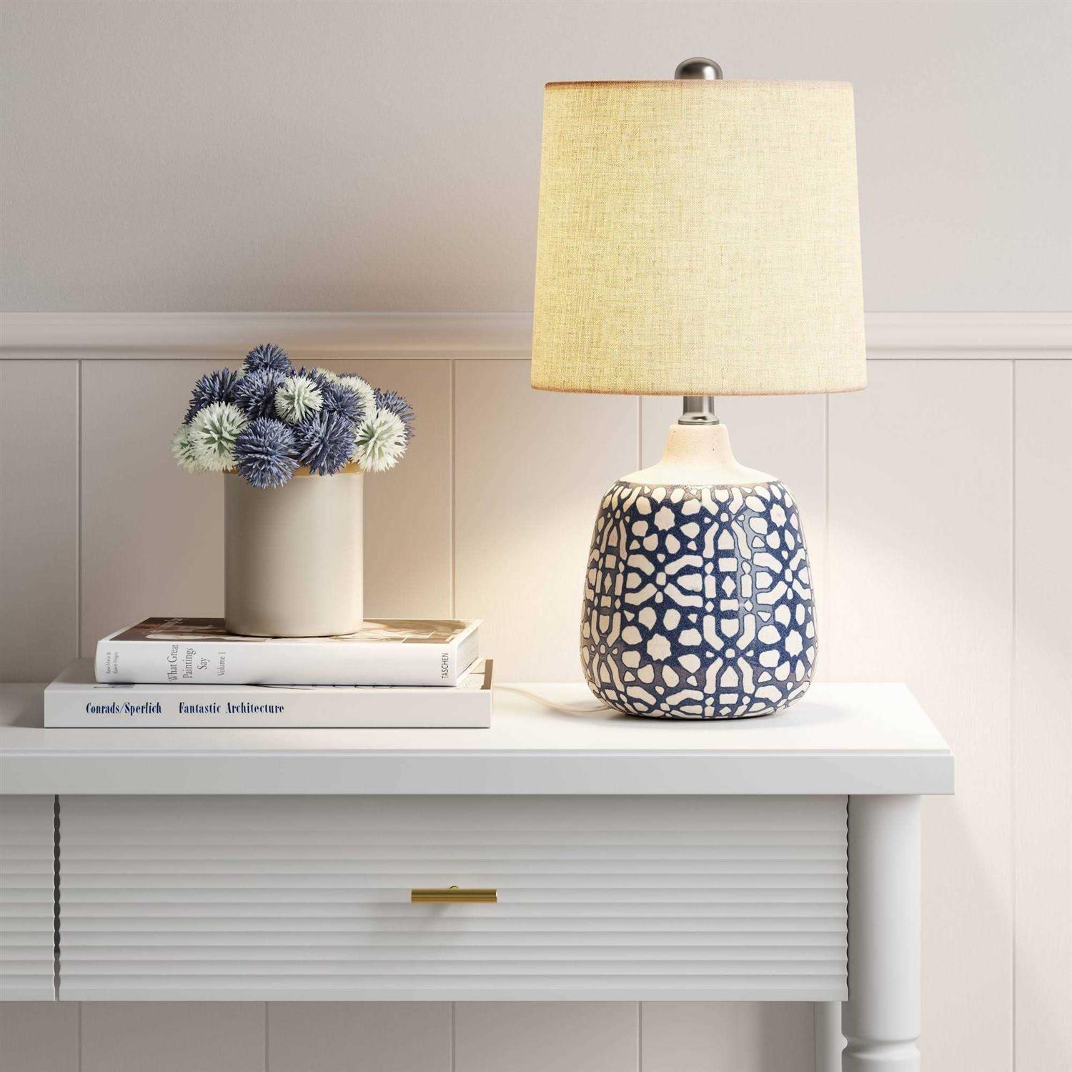 Threshold Assembled Ceramic Table Lamp Blue