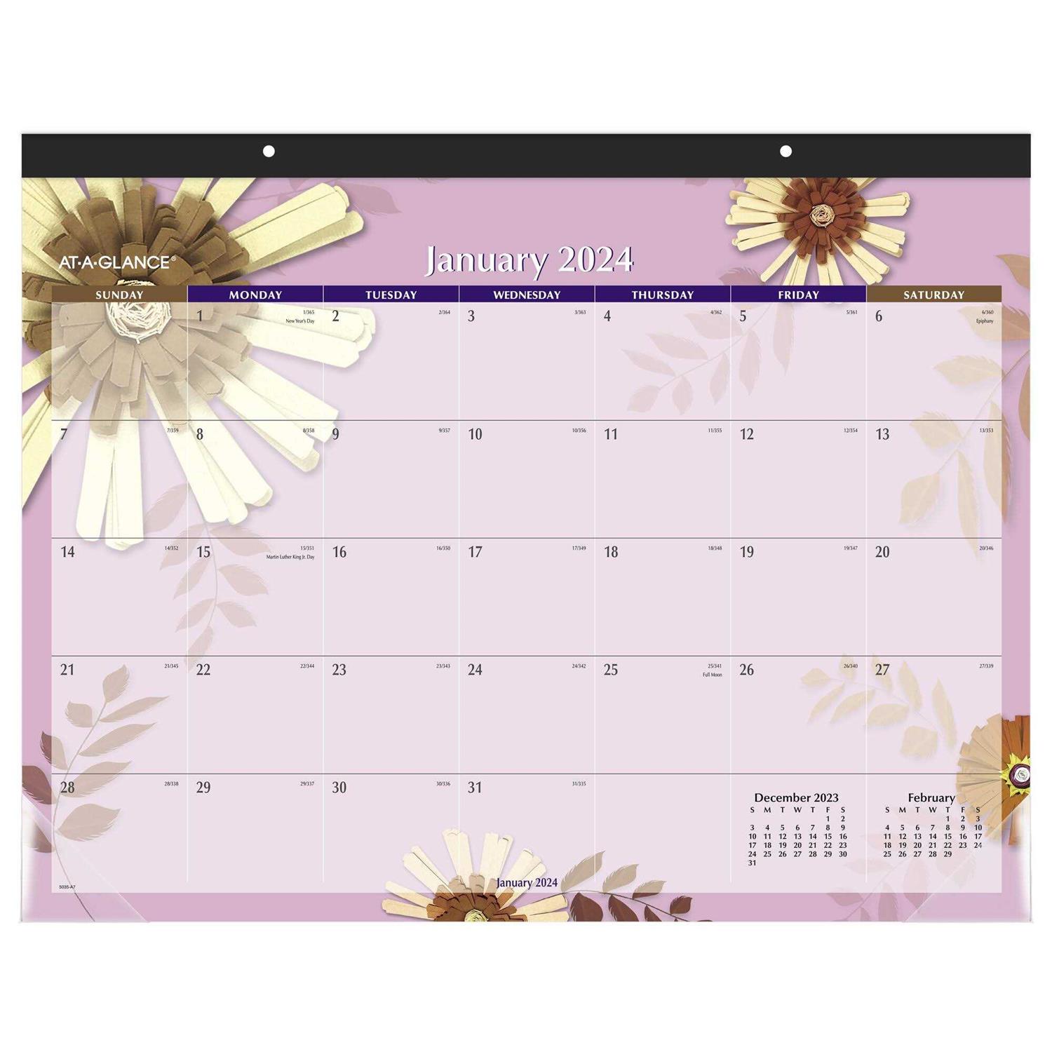 AT-A-GLANCE Paper Flowers Desk Pad