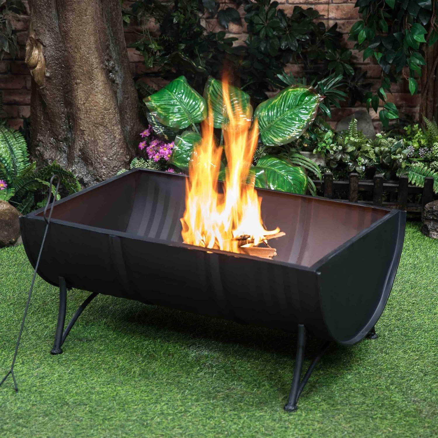 Deko Living 35inch Barrel Wood Burner Firepit COB10502