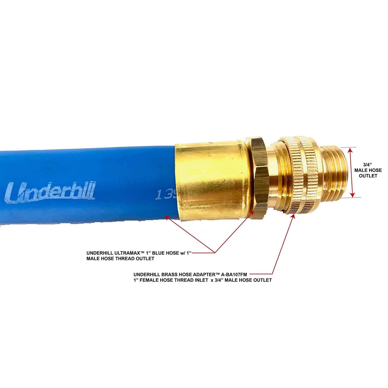 Underhill A-BA107FM Brass Hose Adapter
