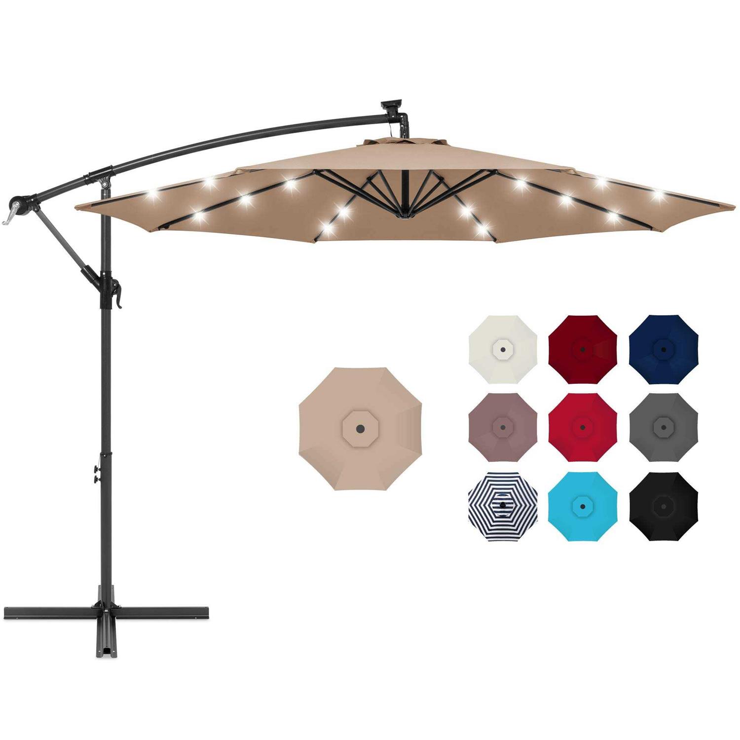 Best Choice Products 10ft Offset Hanging Outdoor Market Patio Umbrella w/ Easy Tilt Adjustment