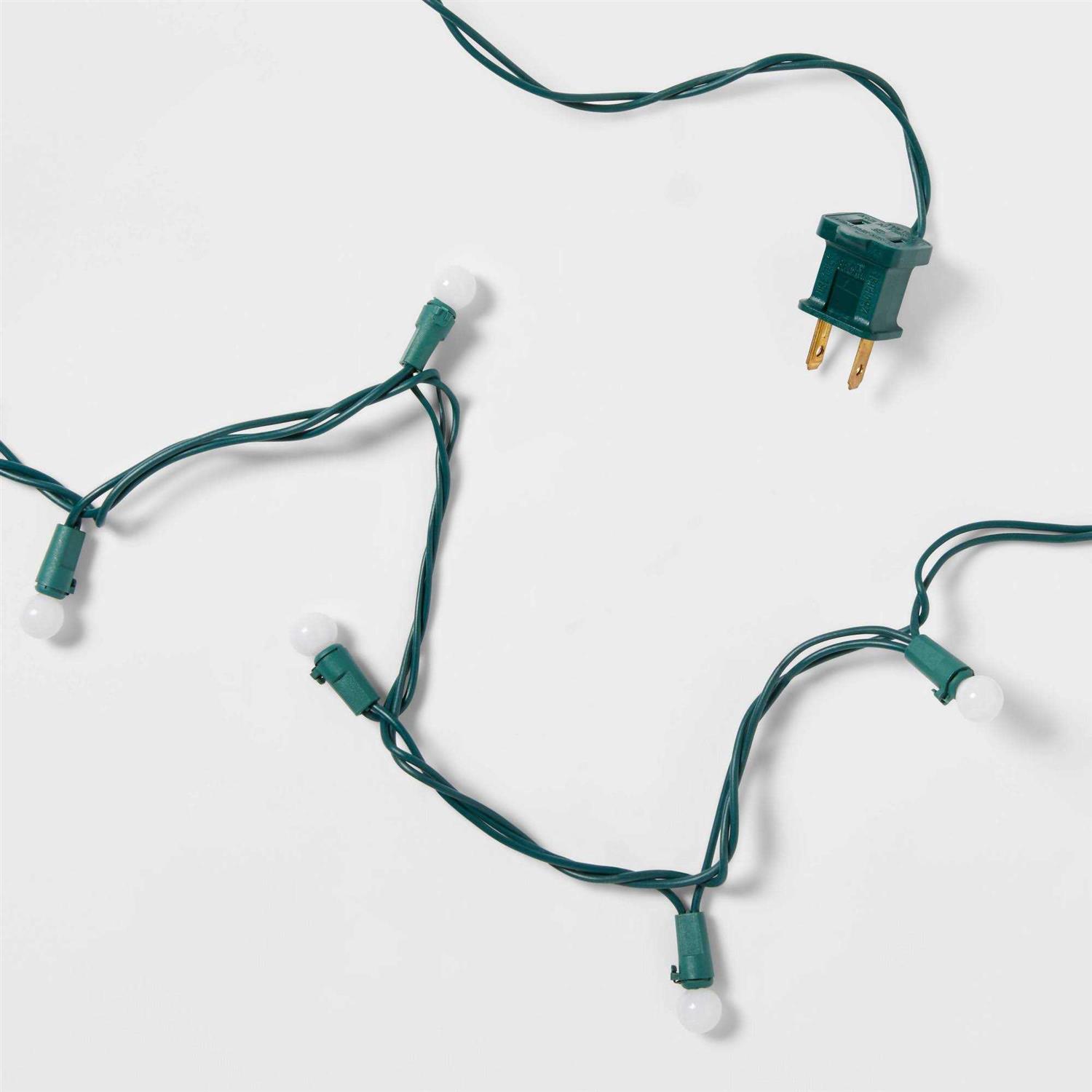 Wondershop 60ct LED Faceted Sphere Christmas String Lights Warm White with Green Wire