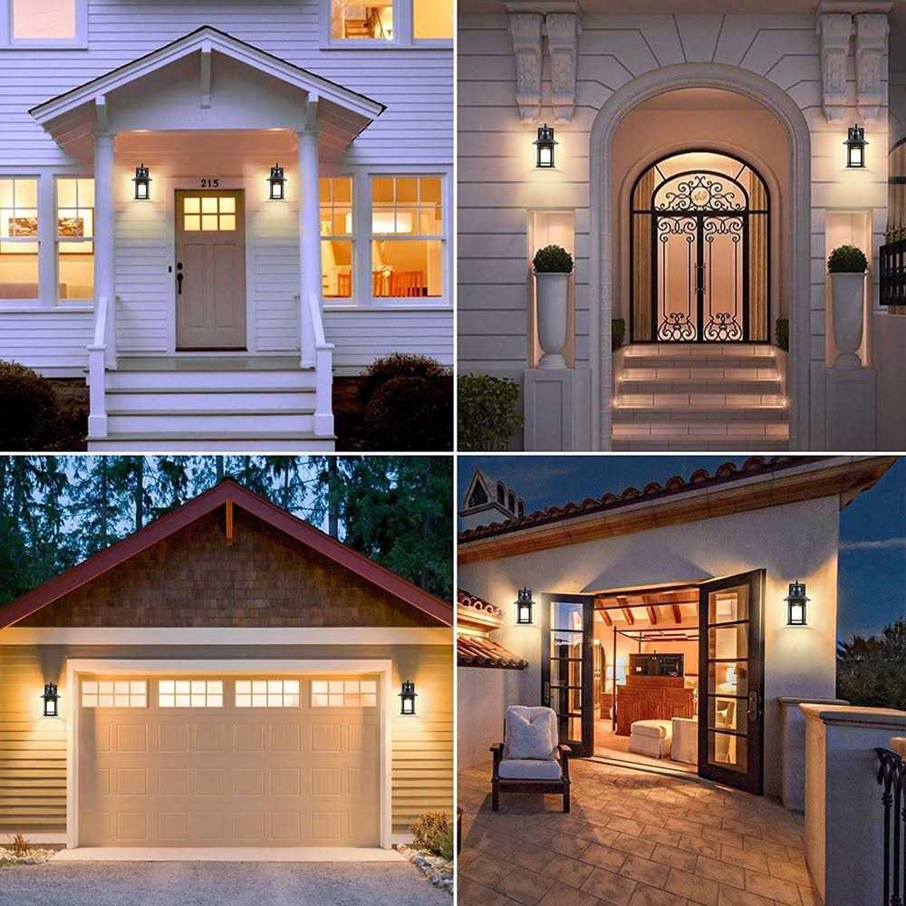 WIHTU 2 Pack Motion Sensor Outdoor Wall Lights Dusk to Dawn Exterior Light Fixtures Mount