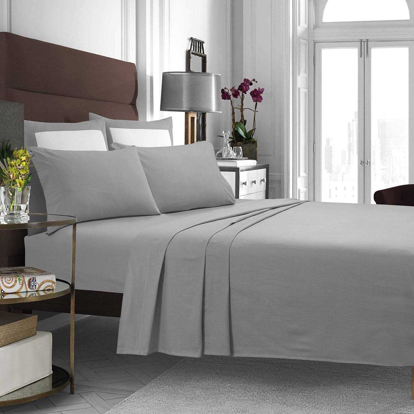 Tribeca Living Extra Deep Pocket Solid Flannel Sheet Set