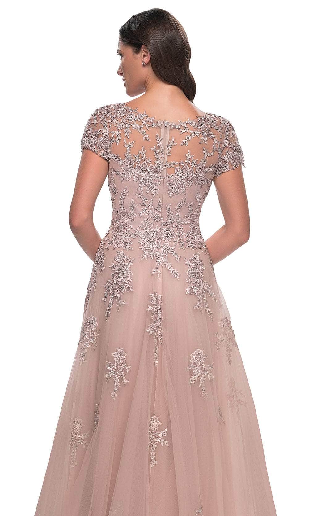 V-Neck Floral Formal Dress