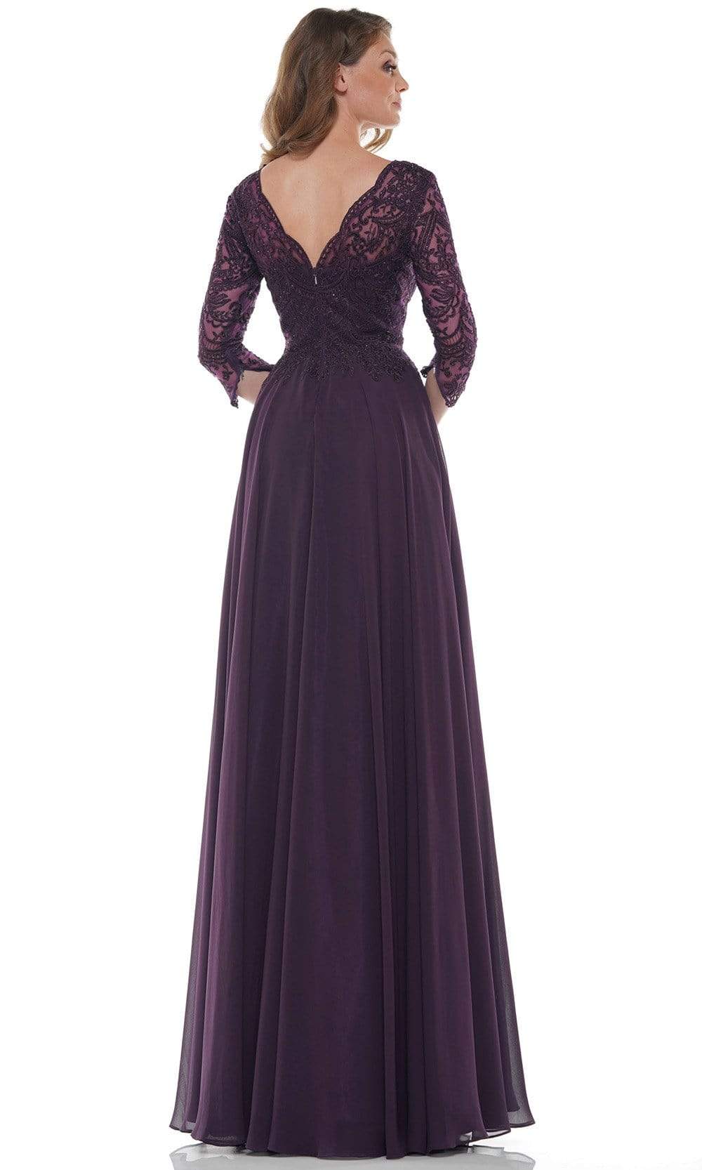 M238SL Embroidered Bodice Chiffon A-Line Gown