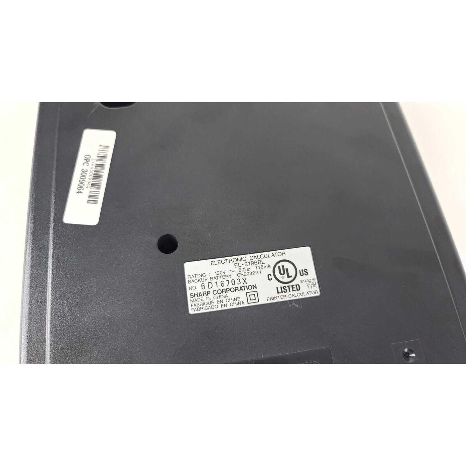 Sharp Printing Calculator EL2196BL