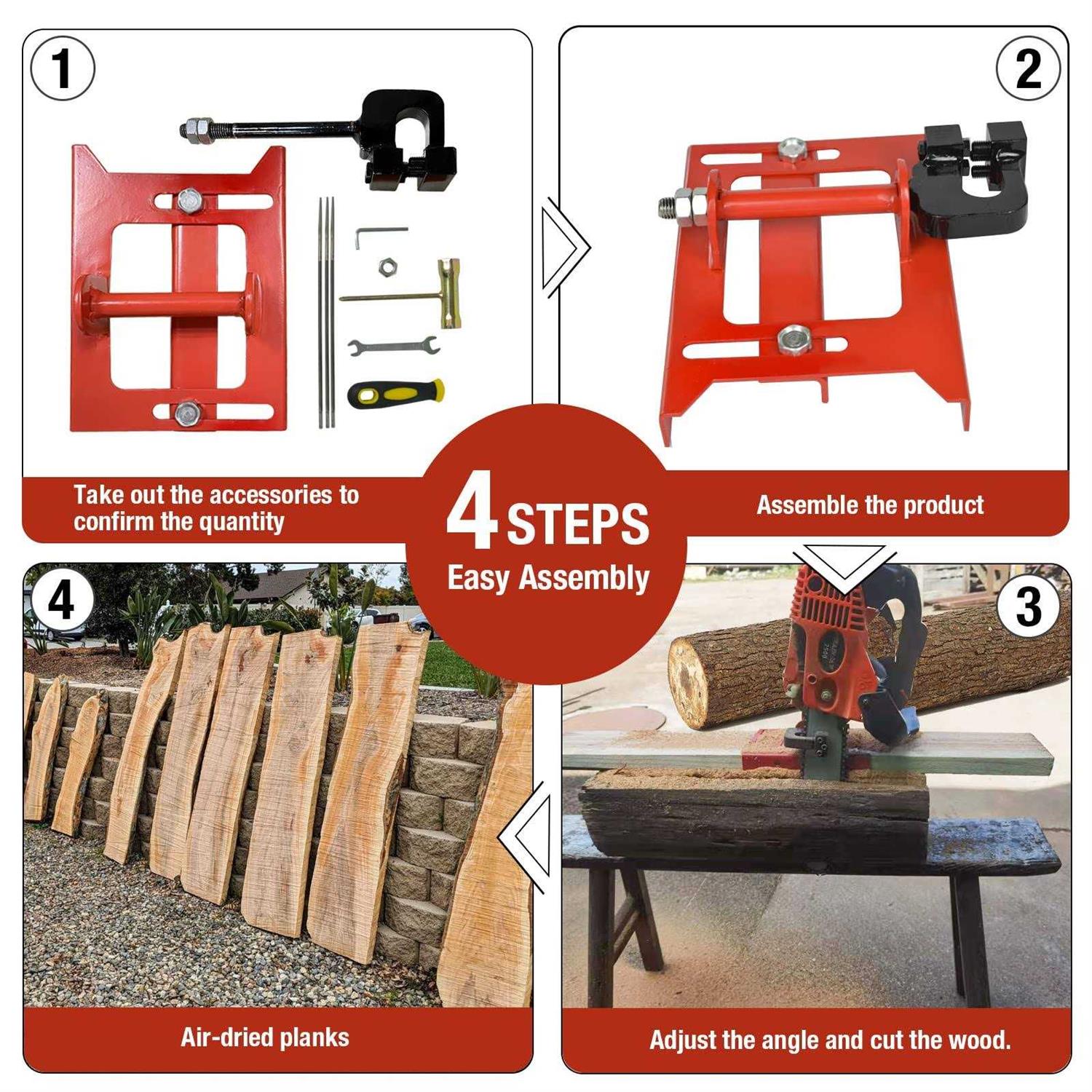 SurmountWay Vertical Chainsaw Mill Lumber Cutting Guide for Chainsaw Portable Mini Sawmill Chainsaw Attachment Cut Guided Mill Wood for Builders and