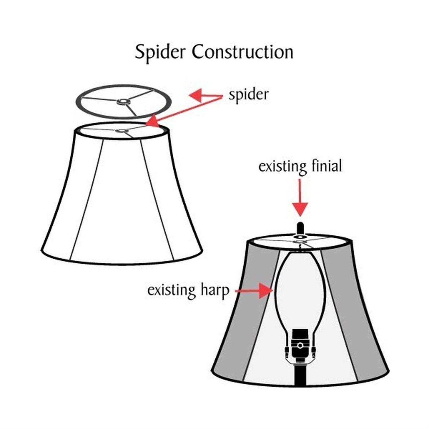 Aspen Creative Hardback Empire Shape Spider Construction Lamp Shade