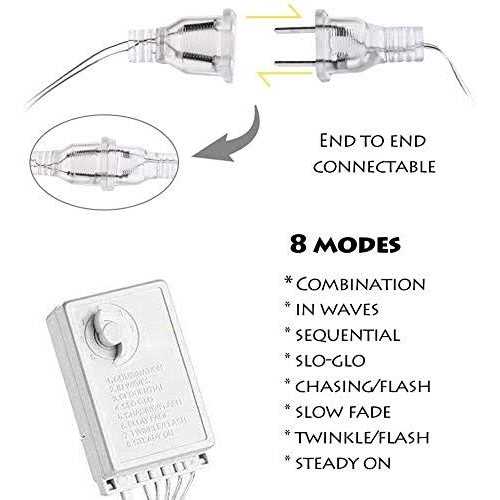 Yolight Icicle Christmas Lights 13ft 96 LED Icicle String Lights 8 Modes Twinkle