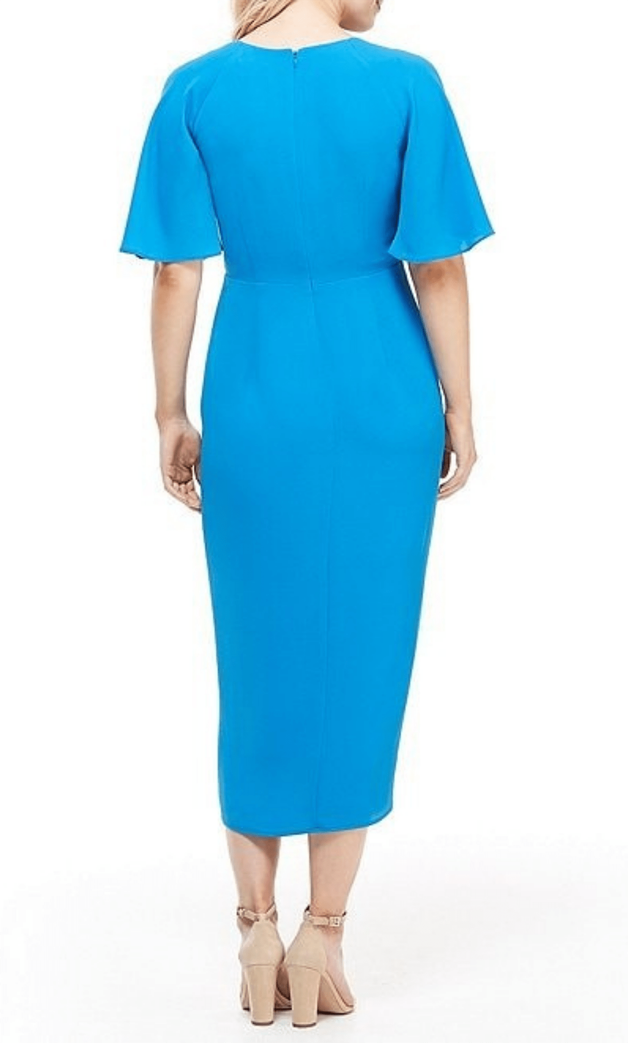 V-Neck Tea Length Formal Dress