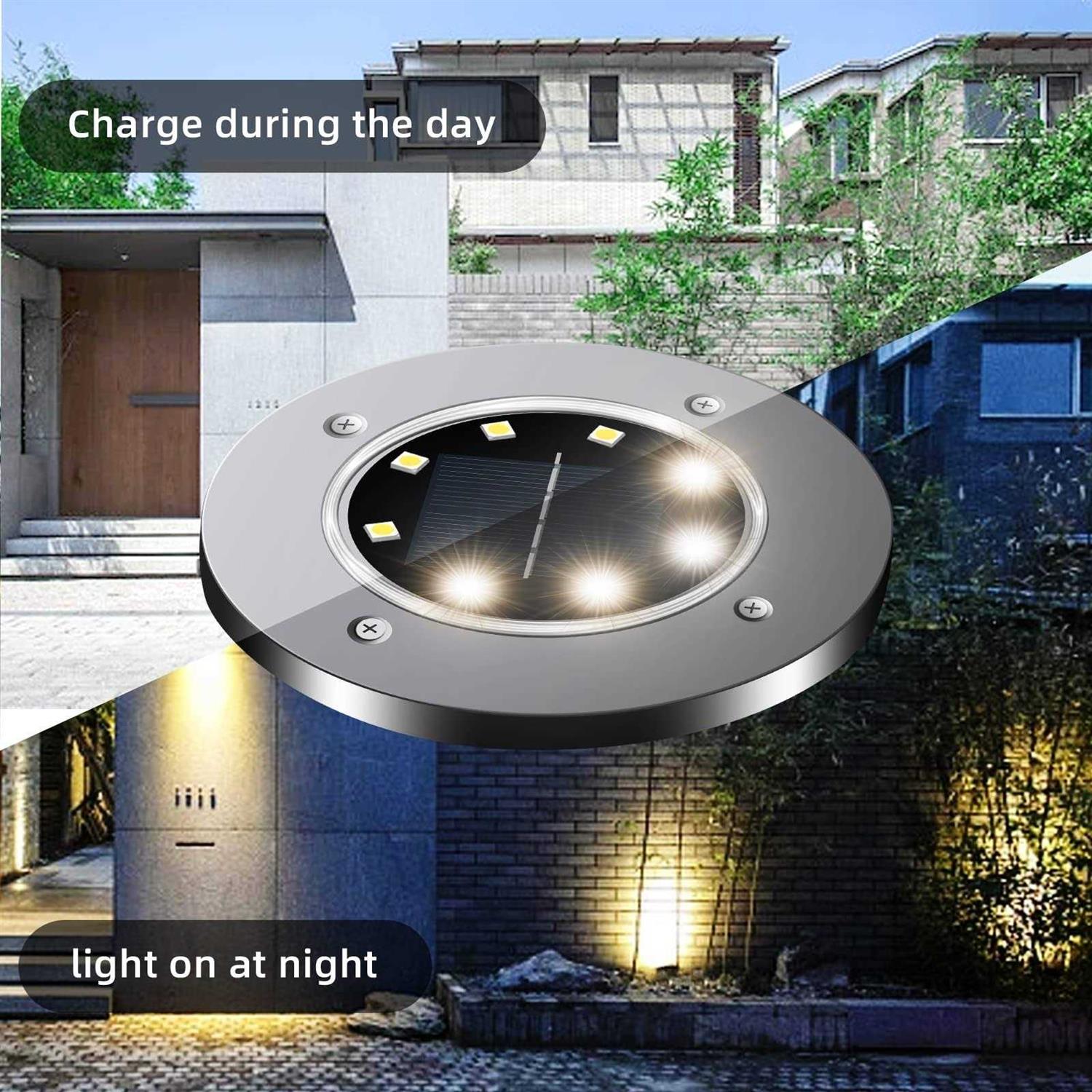 12Pcs Solar Ground Lights Outdoor Waterproof Solar Outdoor Lights,8LED Underground Light Solar Outdoor Lights Landscape Solar Garden Lights