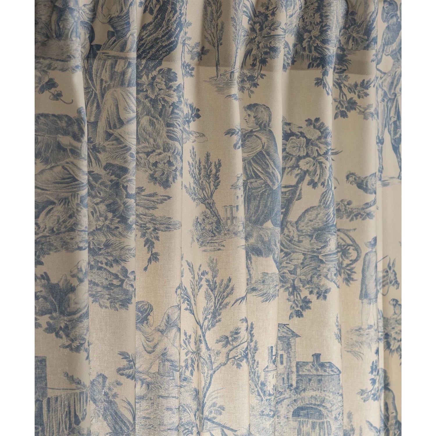 100% Cotton Toile Semi-Sheer Rod Pocket Single Curtain Panel Maison d’ Hermine Curtain