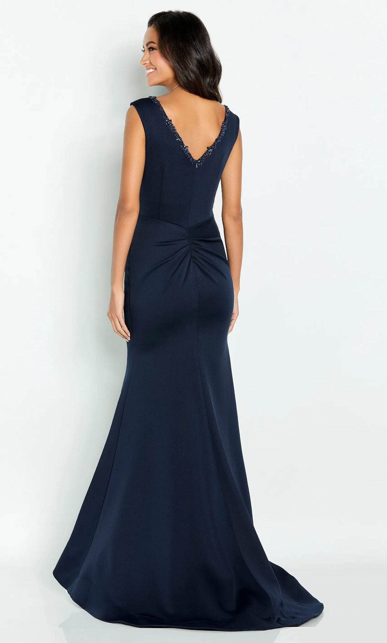 Beaded V-Neck Evening Gown