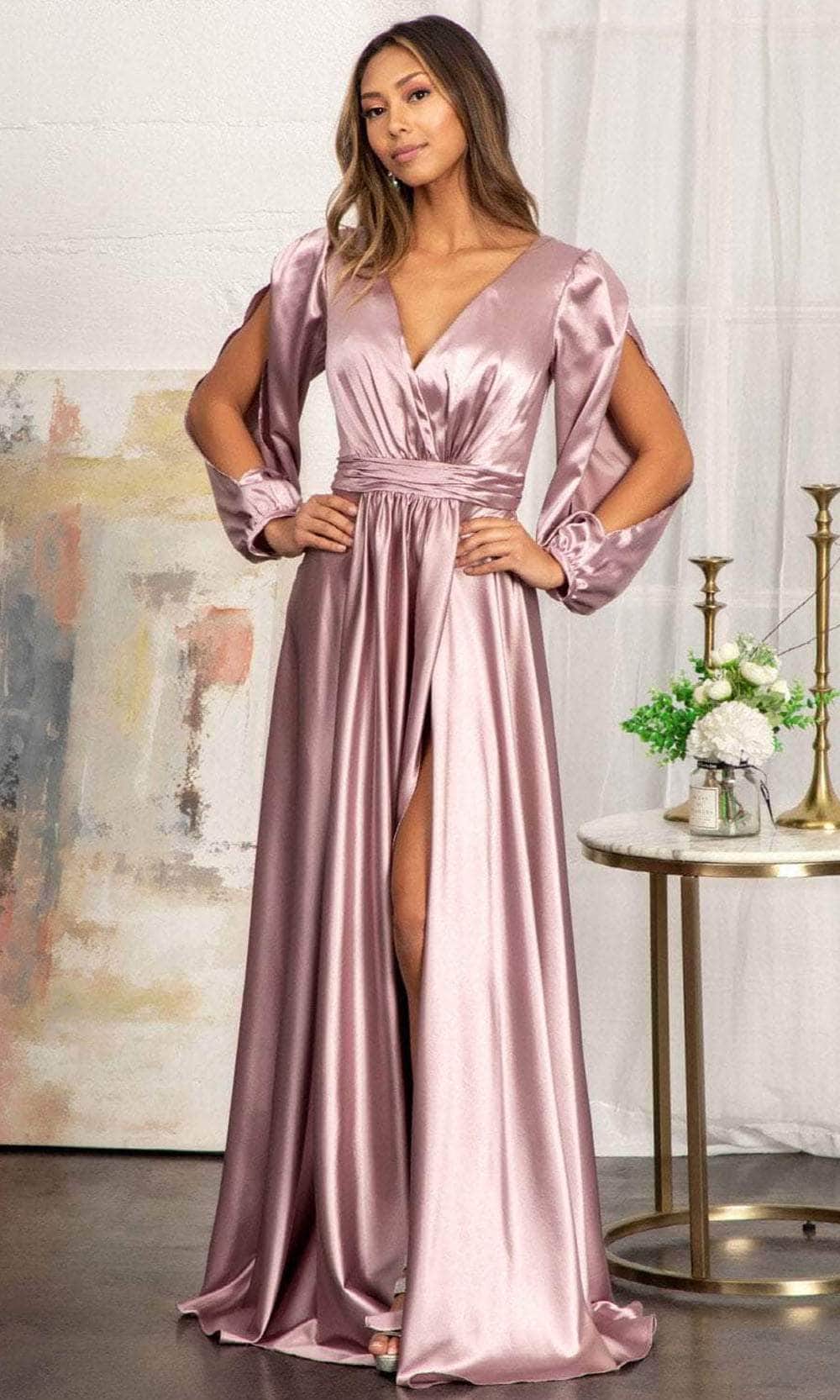 Split Sleeve High Slit Evening Dress