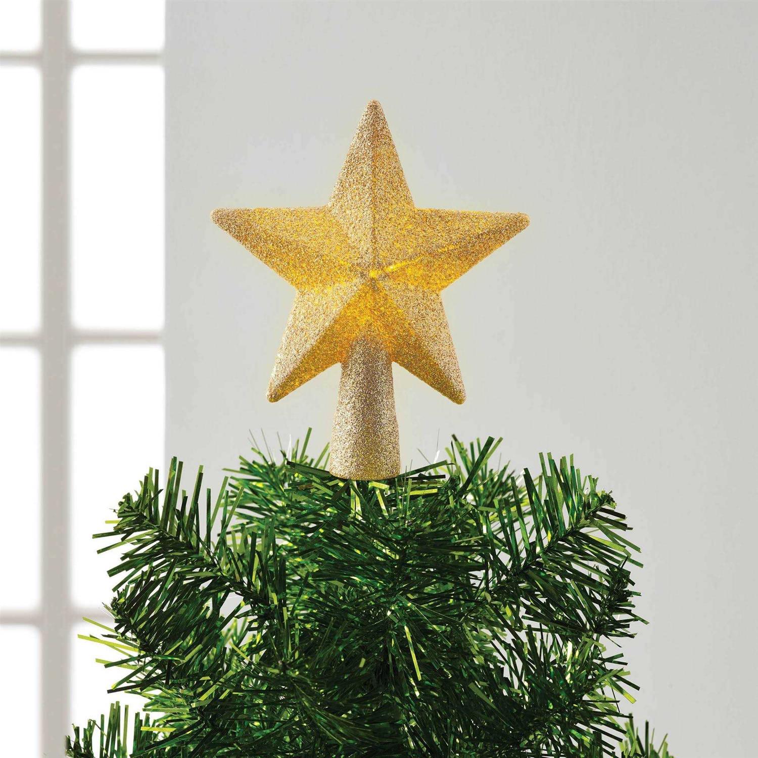 Wondershop Glitter Mini Christmas Tree Topper with Separate battery pack Lead in Wire