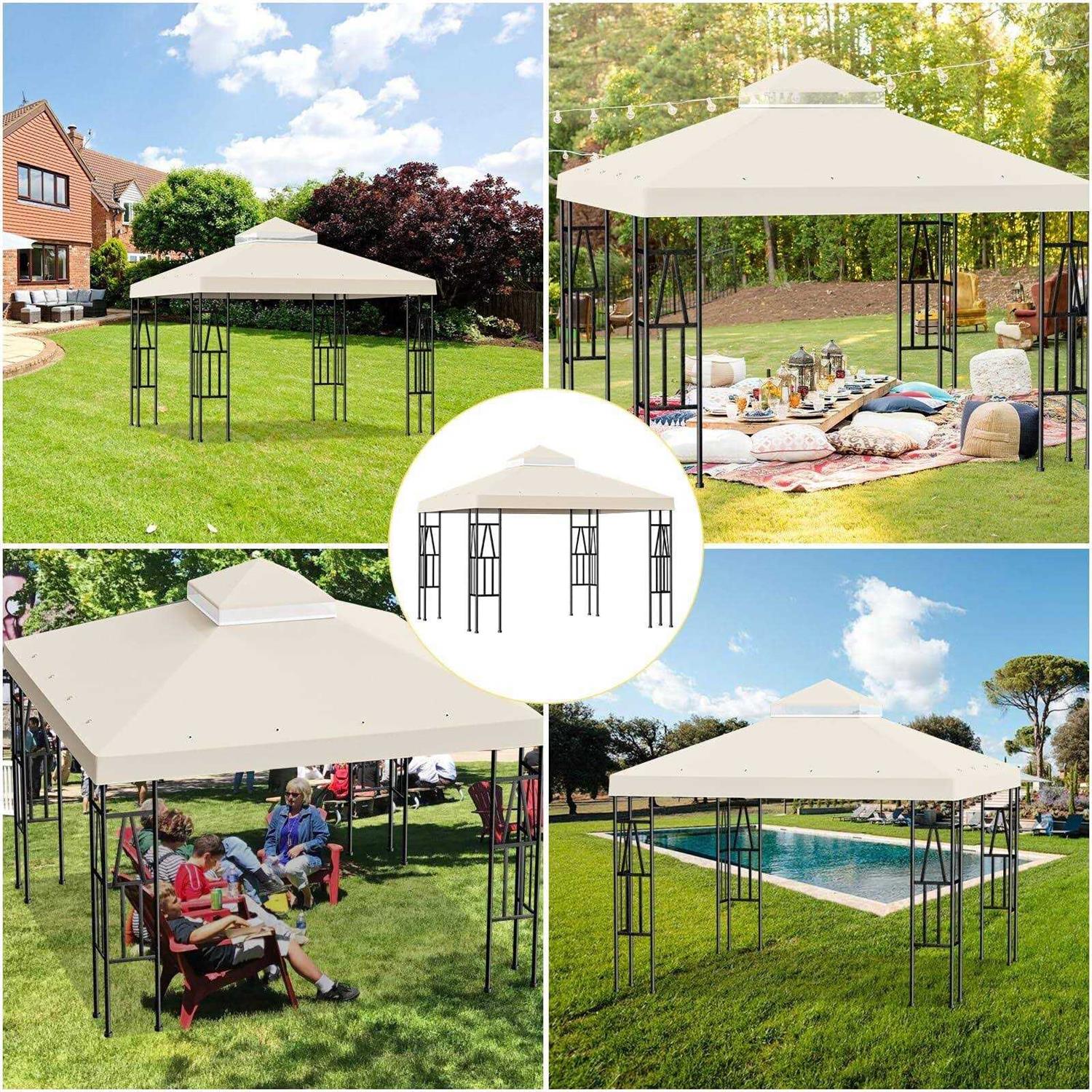 Big Lighting Deals 10′ X Gazebo Canopy Top Replacement Double Tier Patio Cover