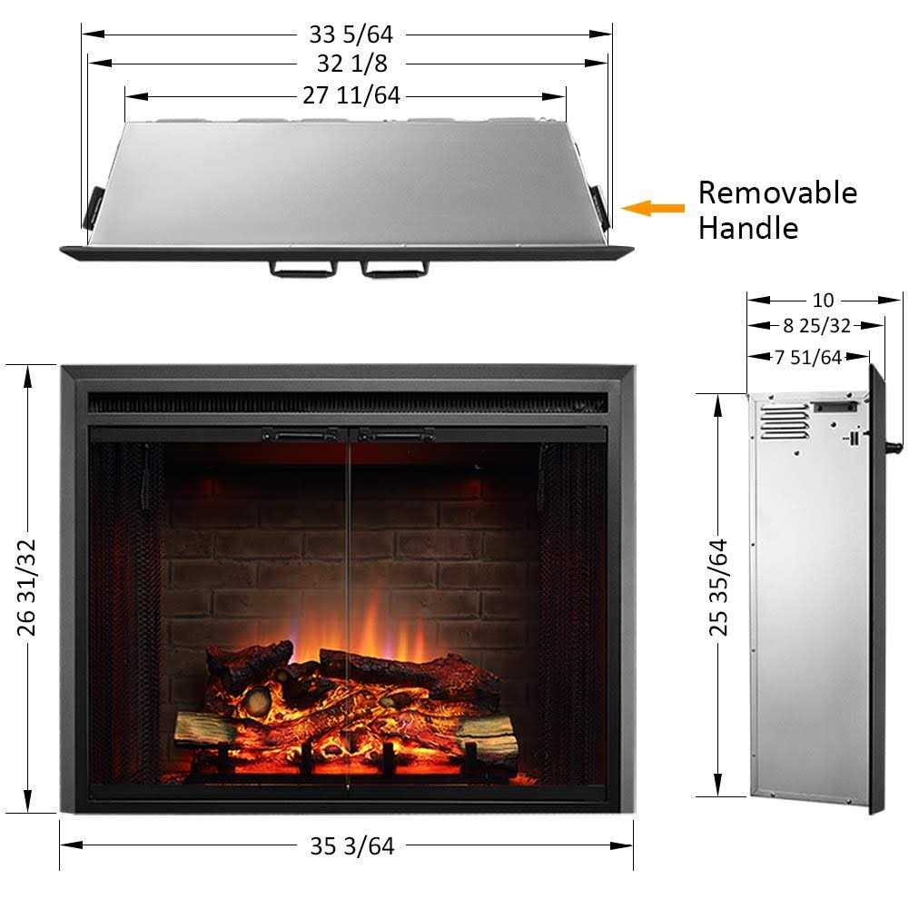 PuraFlame Klaus Electric Fireplace Insert with Fire Crackling Sound, Glass Door and Mesh Screen