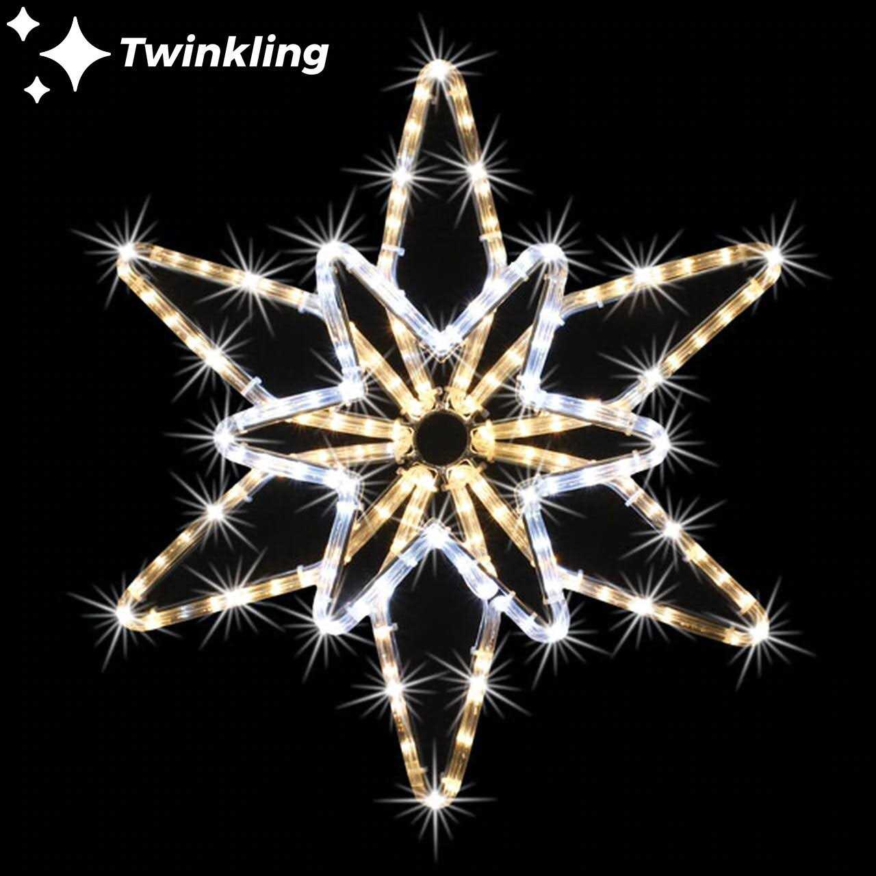 25 LED Rope Light White Warm White Twinkling Star Silhouette Motif Display