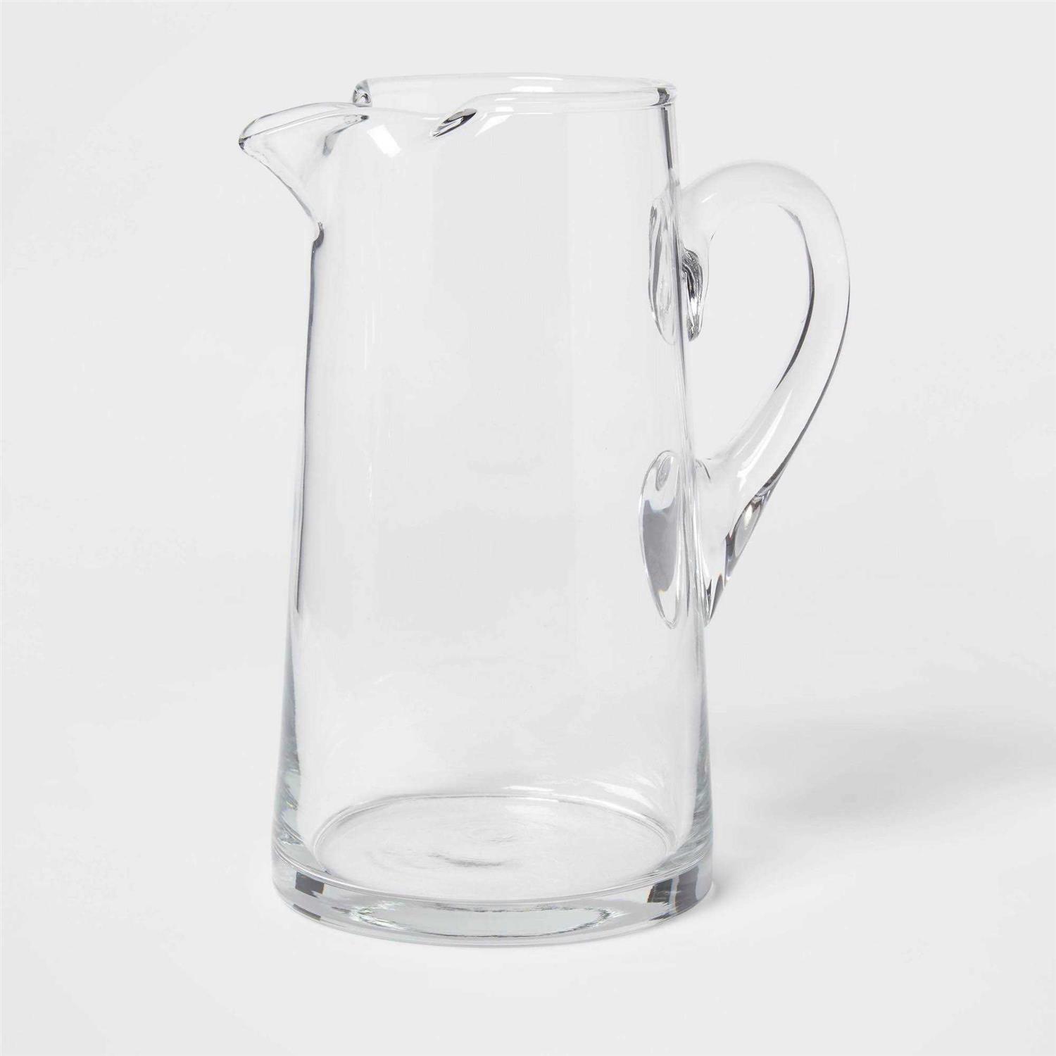 Threshold Glass Tall Pitcher with Handle