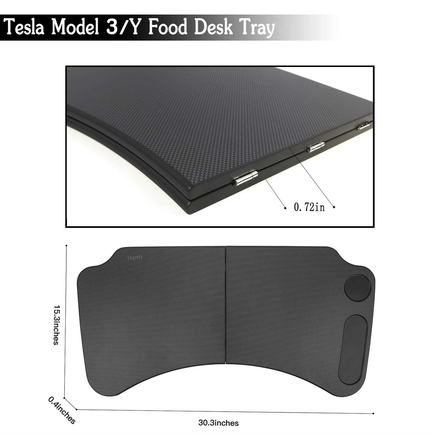 Evfit for Tesla Model 3 Model Y Food Tray Desk for Laptop Foldable Car Tray Table for Eating Travel Multipurpose Tray for Driver Accessories