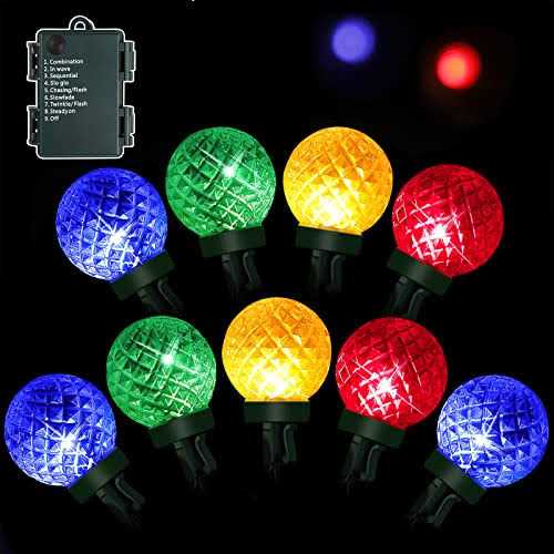 Anycosy 32.8 FT 100 LED Christmas Lights 8 Modes Globe String Lights Battery Operated