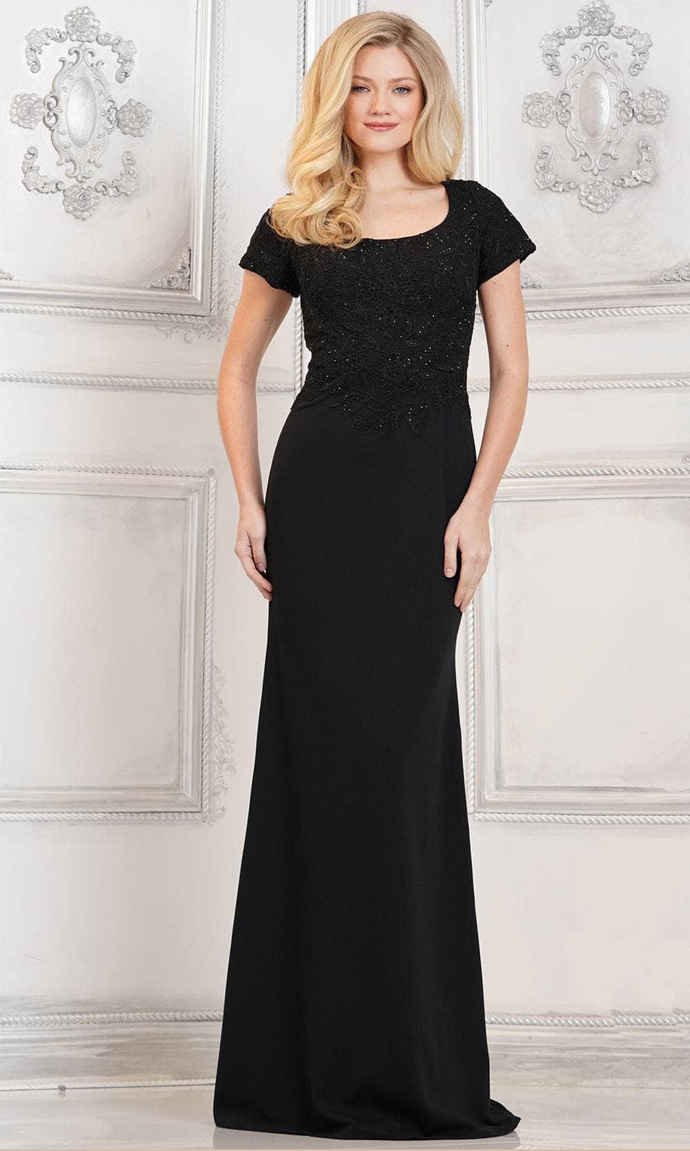 Short Sleeve Embroidered Evening Dress