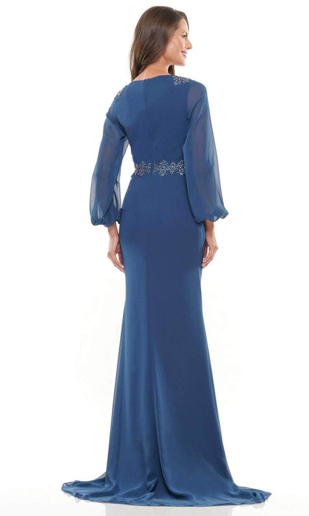 V-Neck Long Sleeve Long Gown