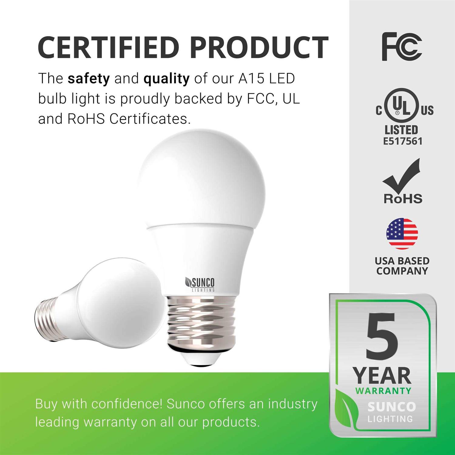Sunco Lighting A15 LED Bulb