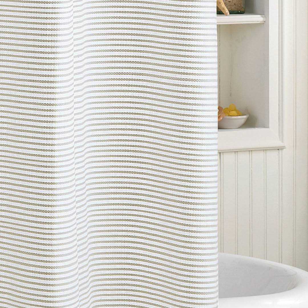 Wrought Studio™ Campanella 100% Cotton Striped Single Shower Curtain