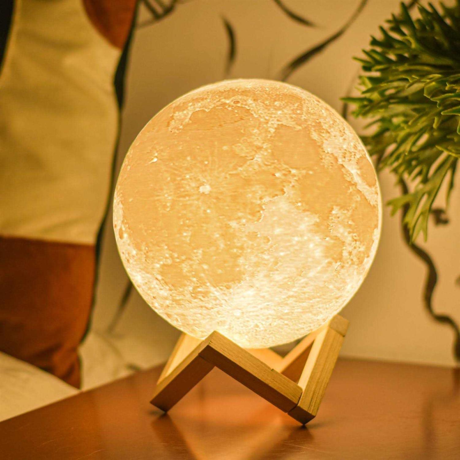 Balkwan Moon Lamp 3D Printing Moon Light Dimmable and Touch Control Design,Romantic Birthday Gifts for Women,Men,Kids,Child and