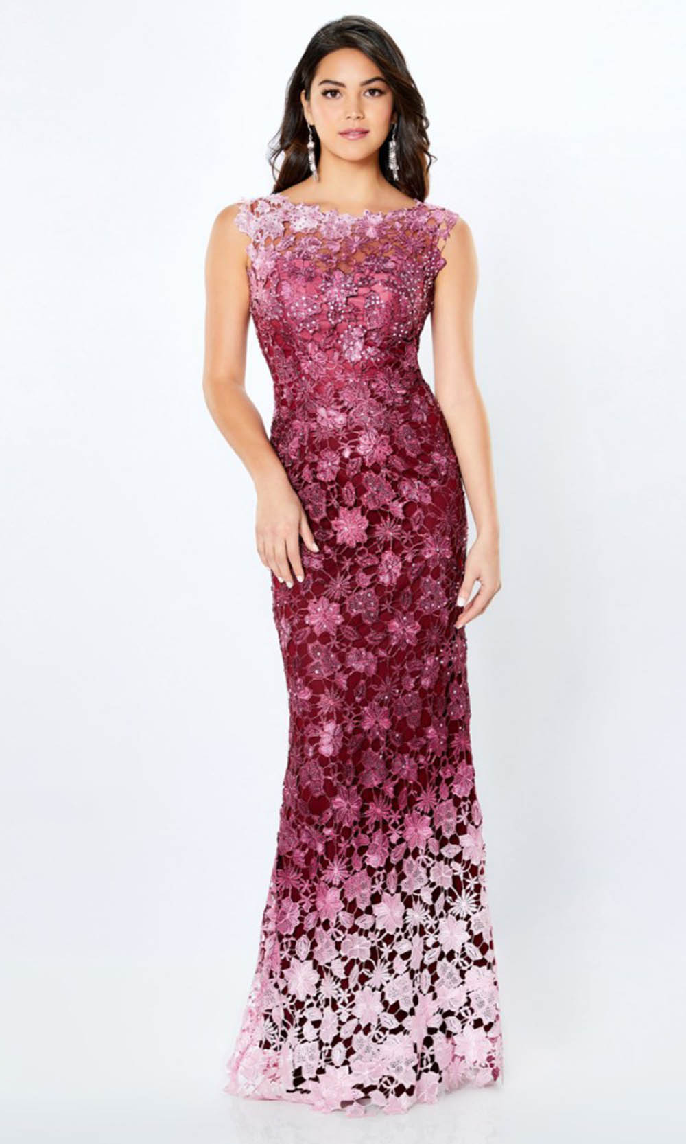 119958 Ombre Lace Trumpet Dress