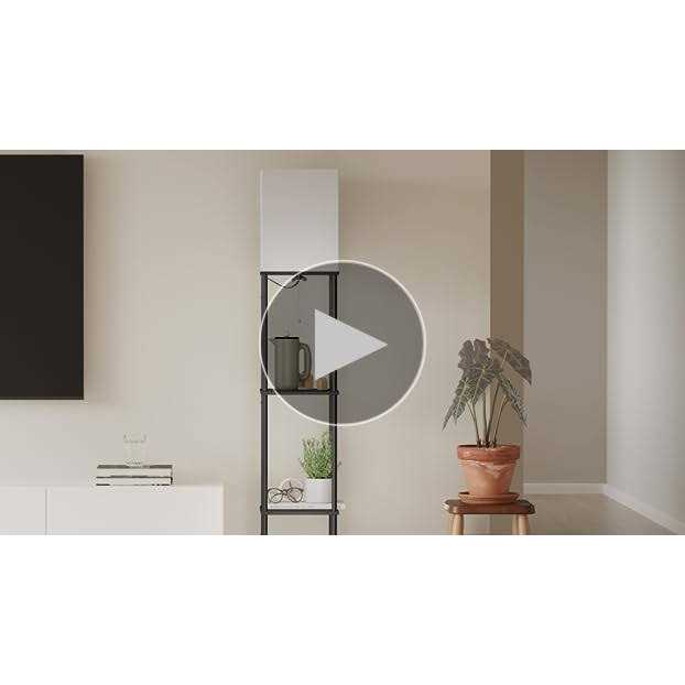 SUNMORY Floor Lamp Bulb, Modern Square Standing Lamp with Shelves