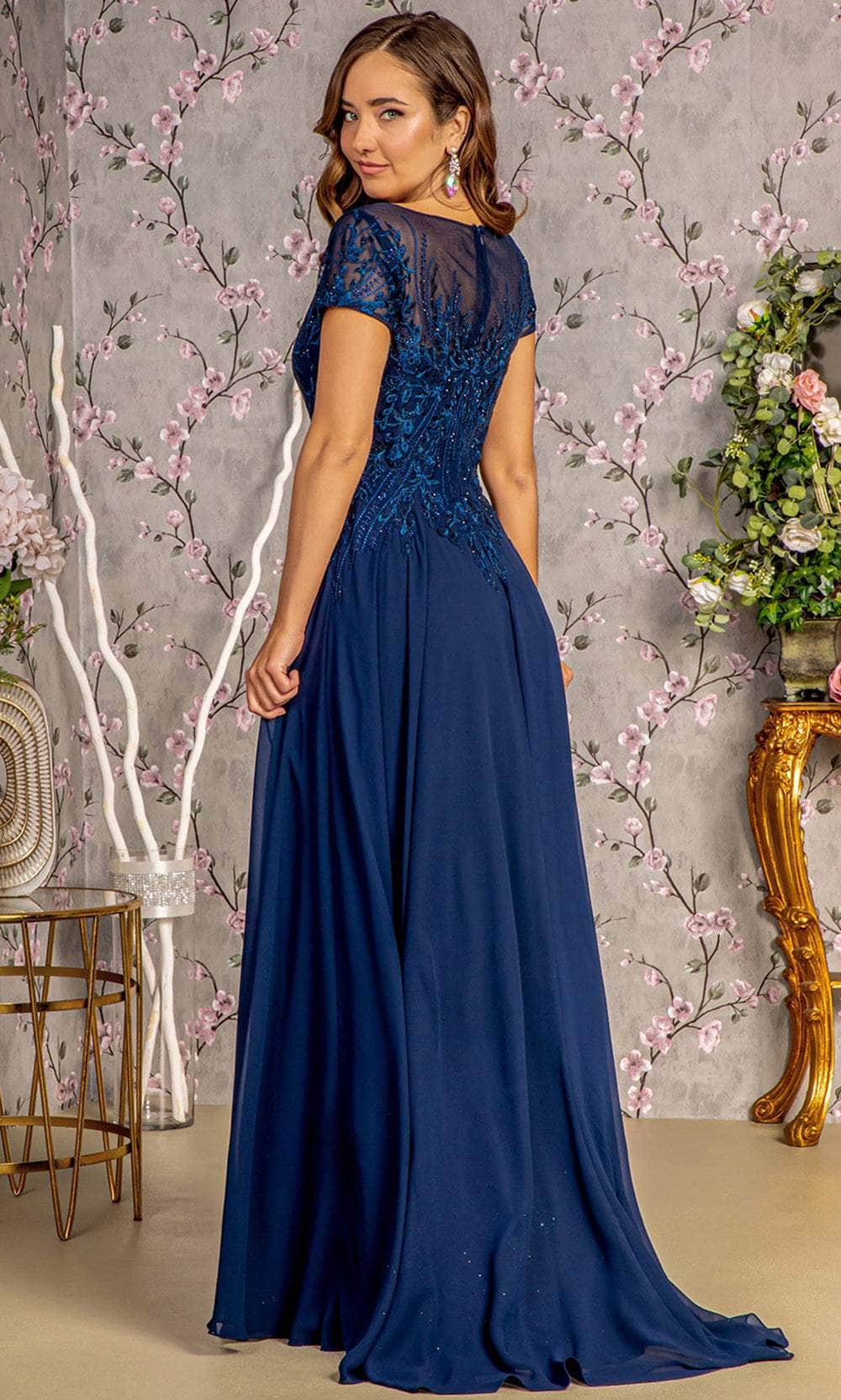 Embroidery Bateau Formal Dress