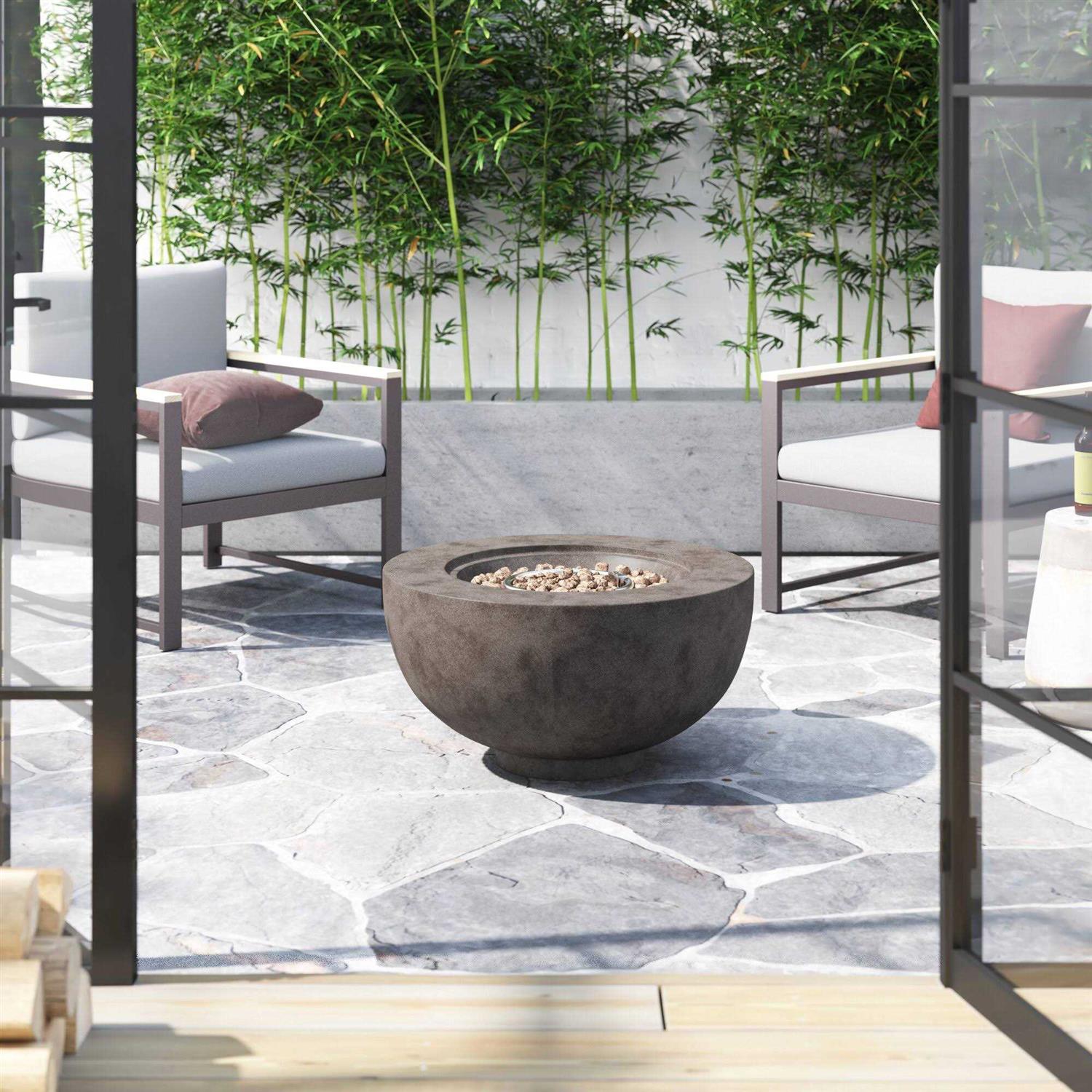 Steelside™ Keaton 14.5 H x 27.5 W Steel Propane Outdoor Fire Pit