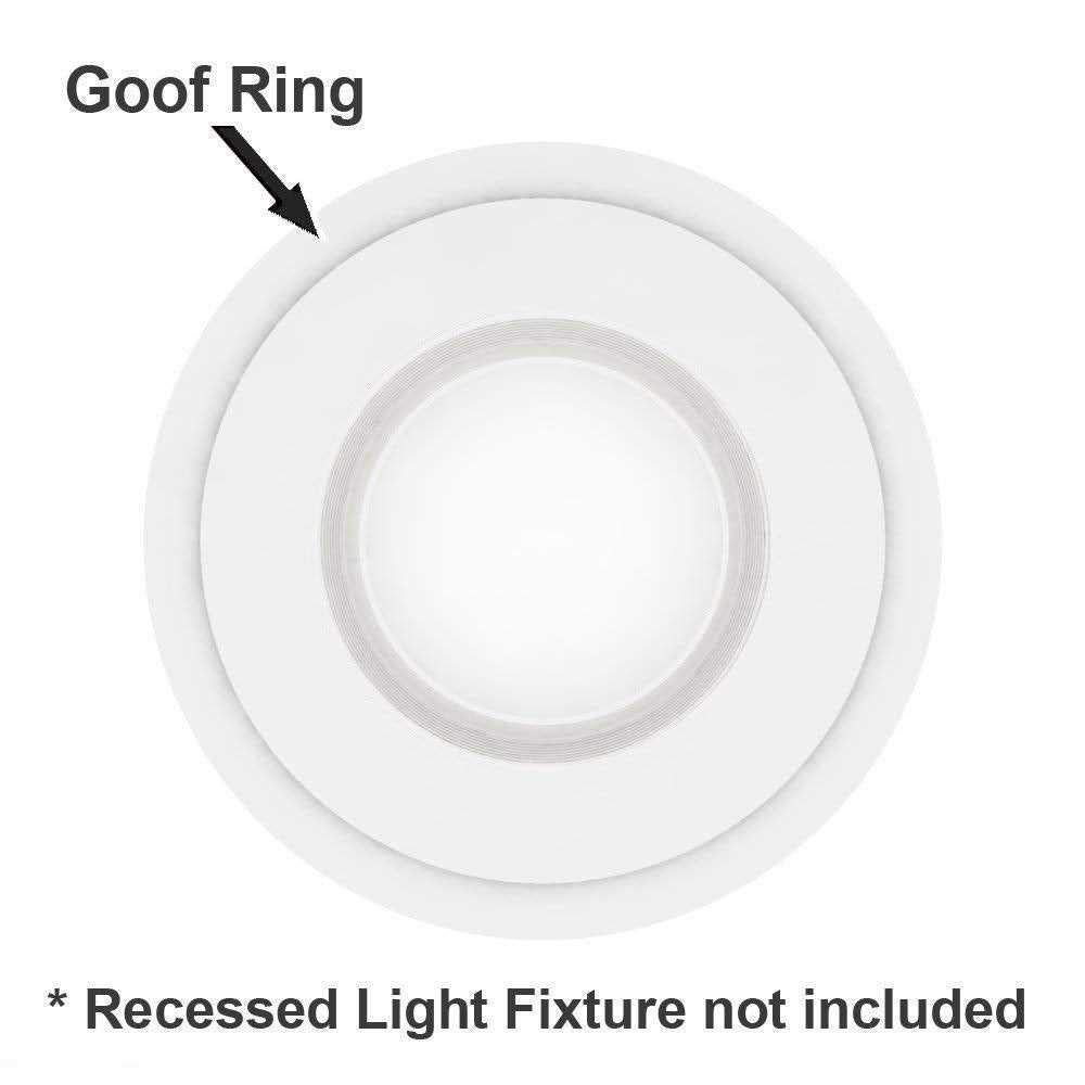 USGL 5 Pack Gloss White Goof Trim Ring for 8 Inch Recessed Can Lighting Down Light