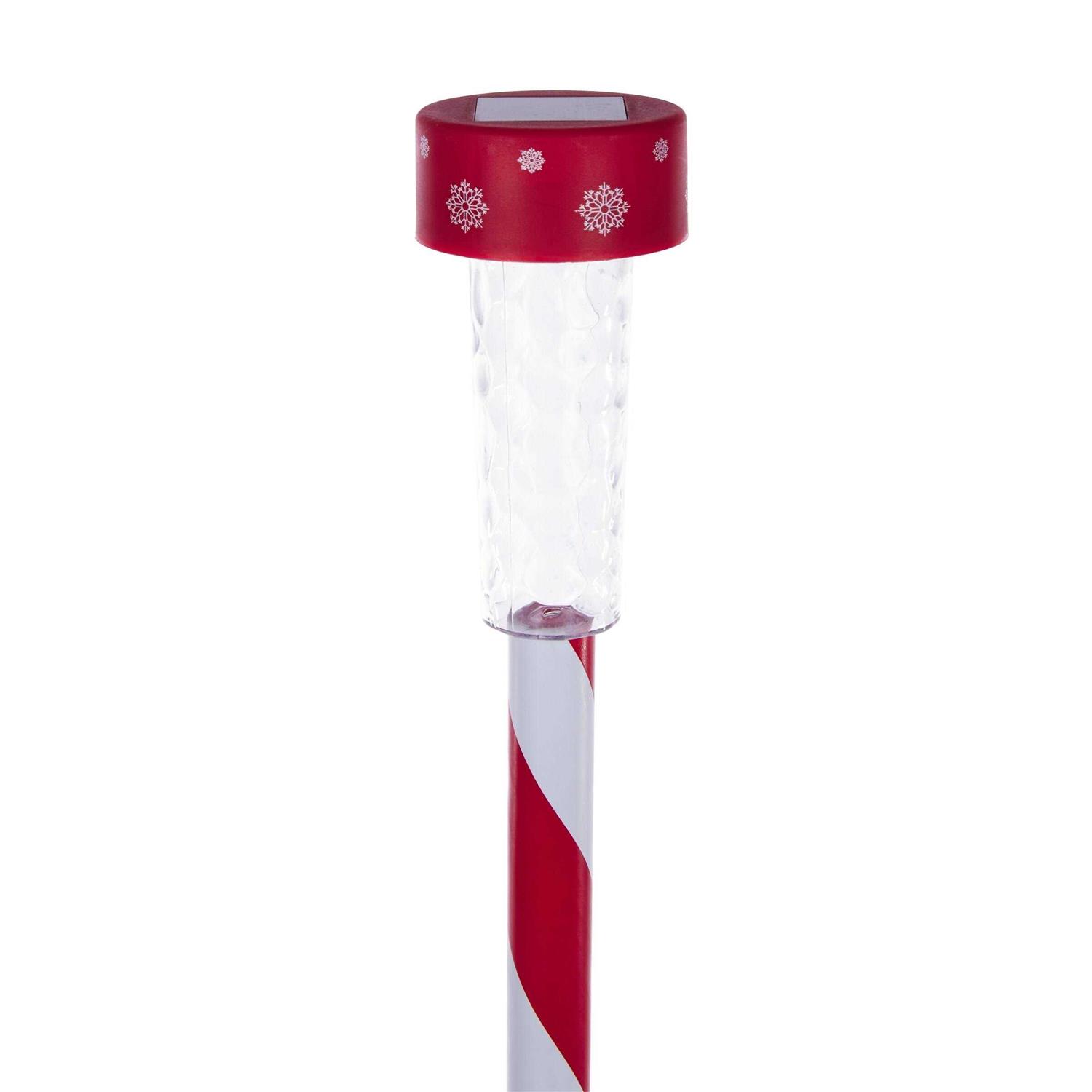 Alpine Holiday Striped Pathway Garden Stake with Solar LED Lights