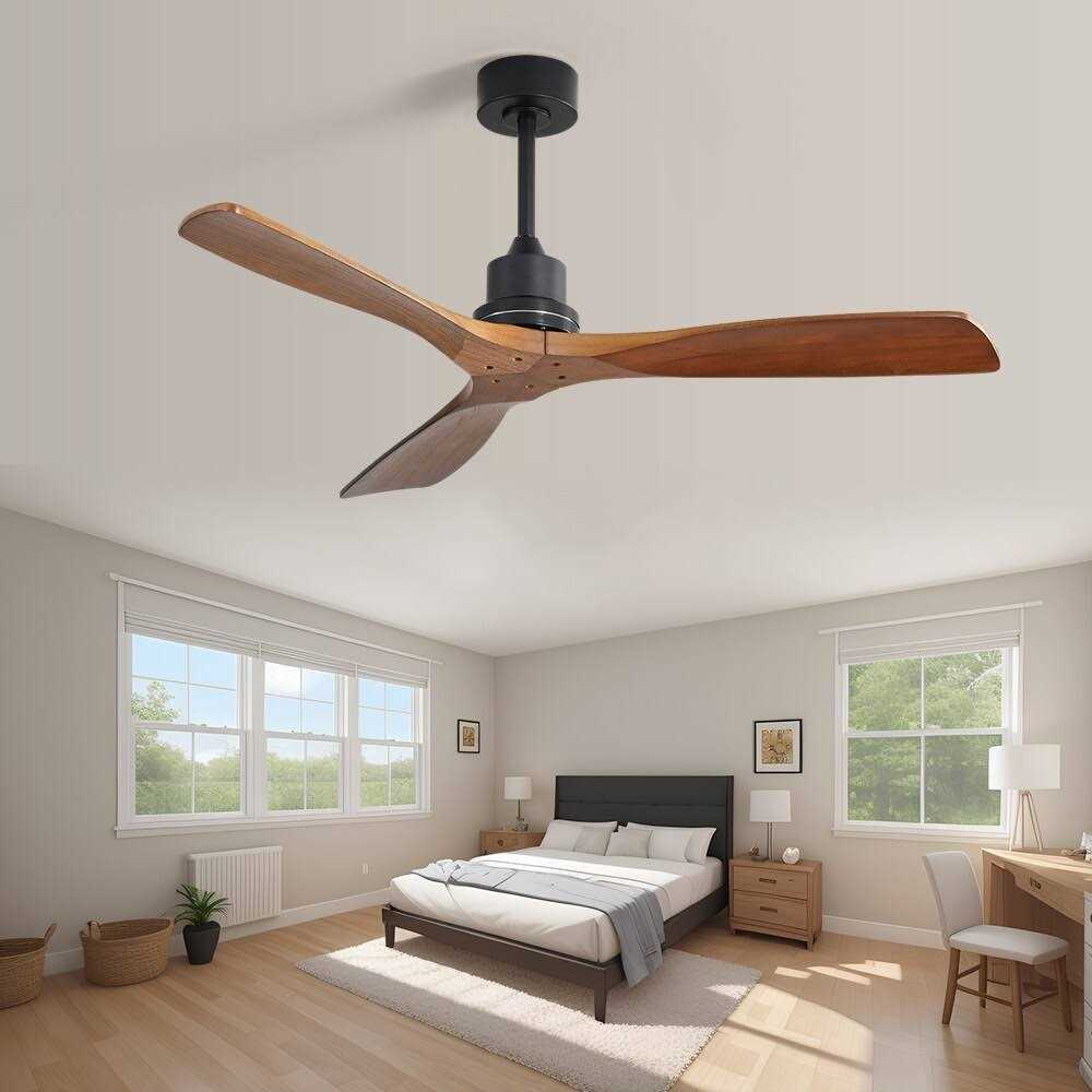 52 inch Modern Solid Wood Ceiling Fan With Remote Control,6 WInd Speed,Reversible Airflow