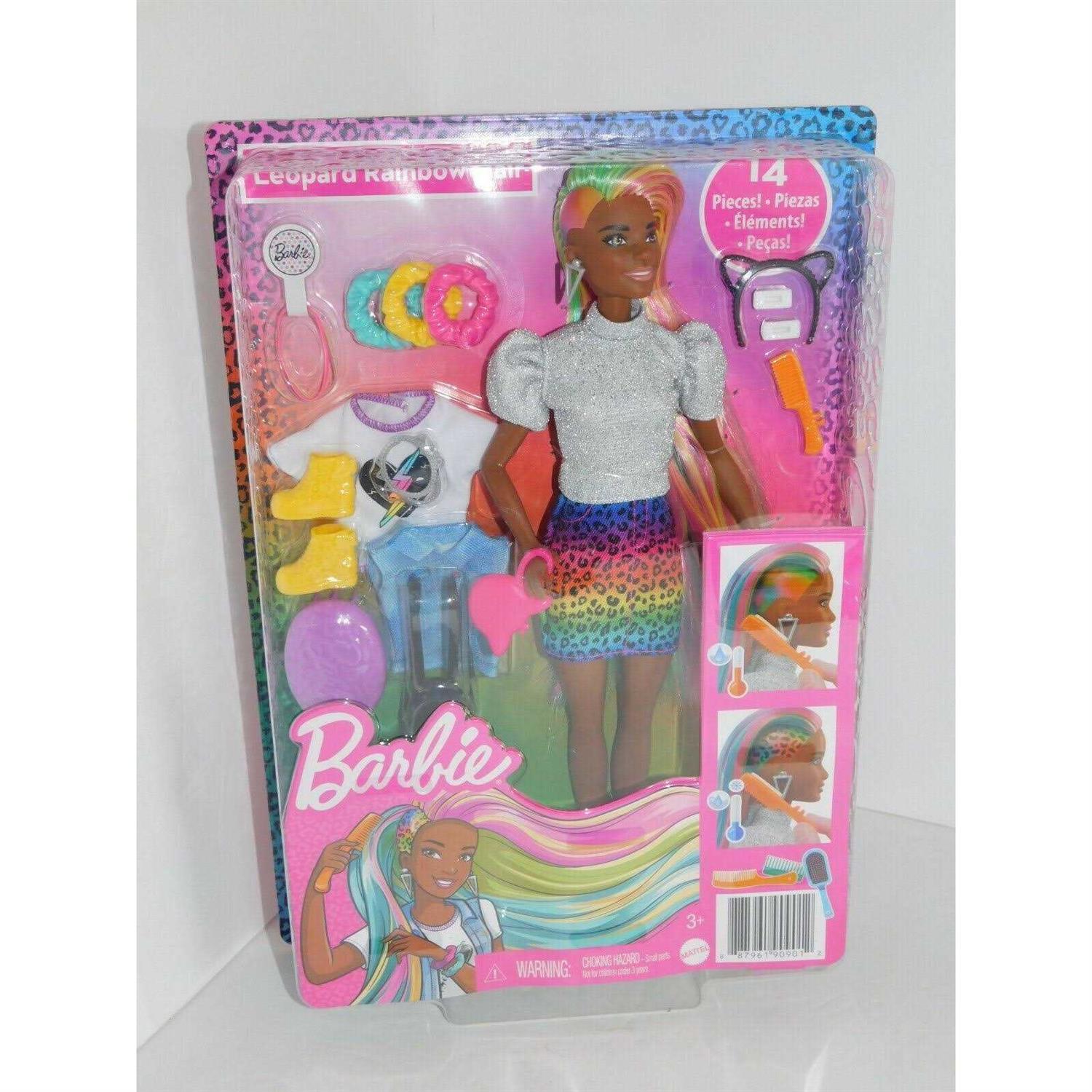 Barbie Leopard Rainbow Hair Doll
