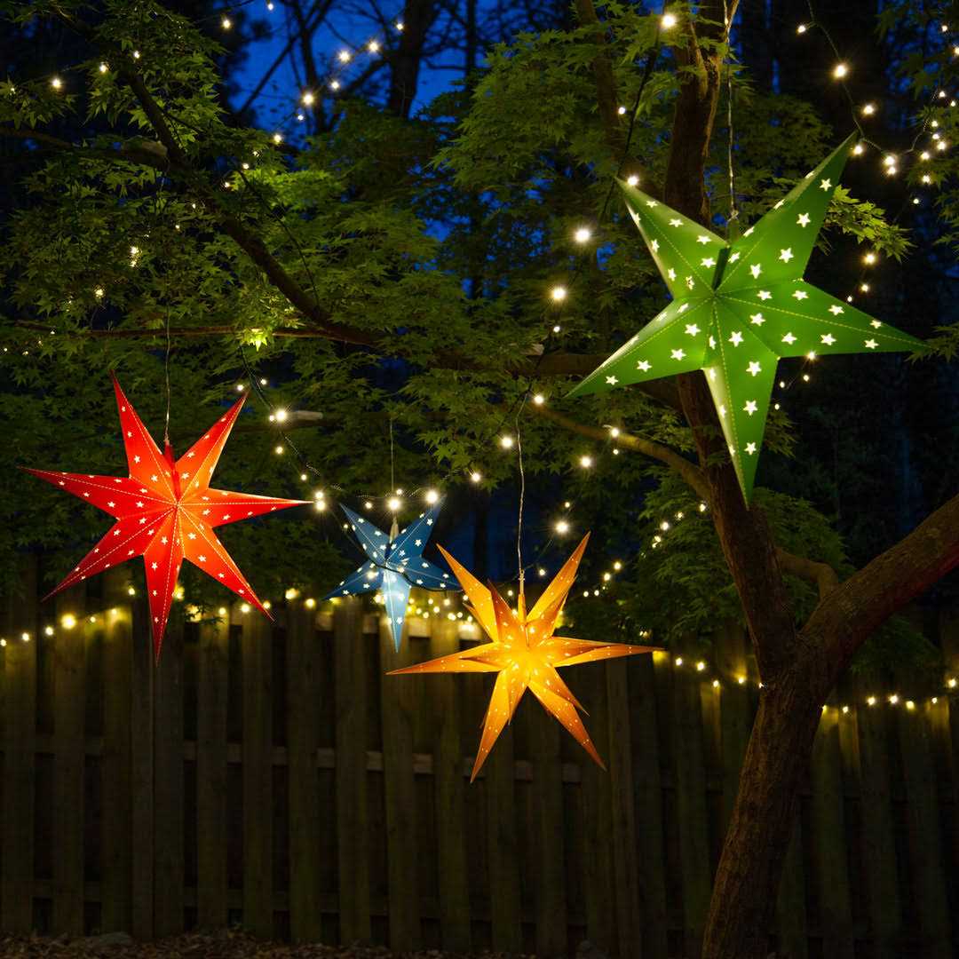 Wintergreen Lighting LED Aurora Superstar TM Fold-Flat Point Star Light