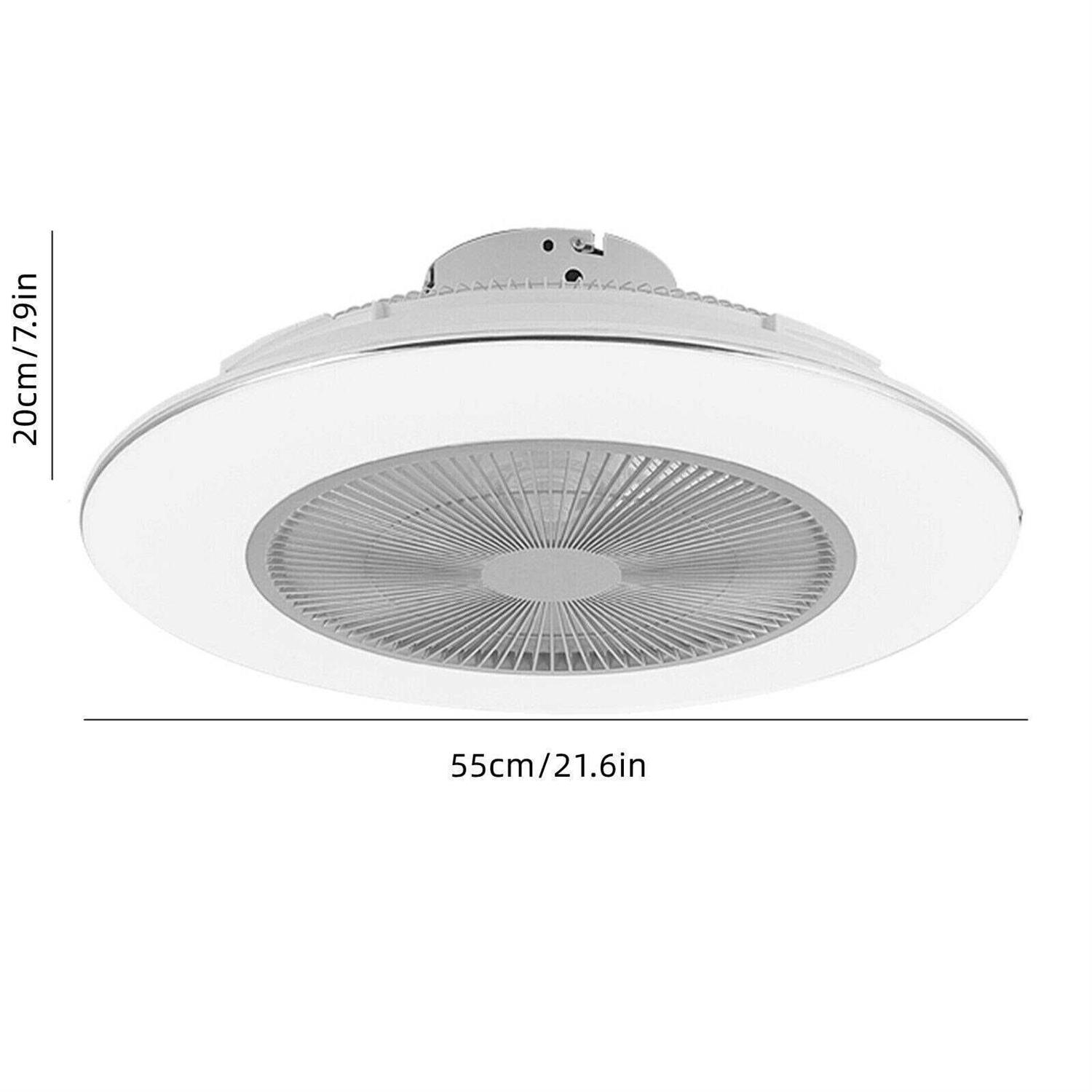22 7-Blade Low Profile Enclosed Caged LED Ceiling Fan with Remote