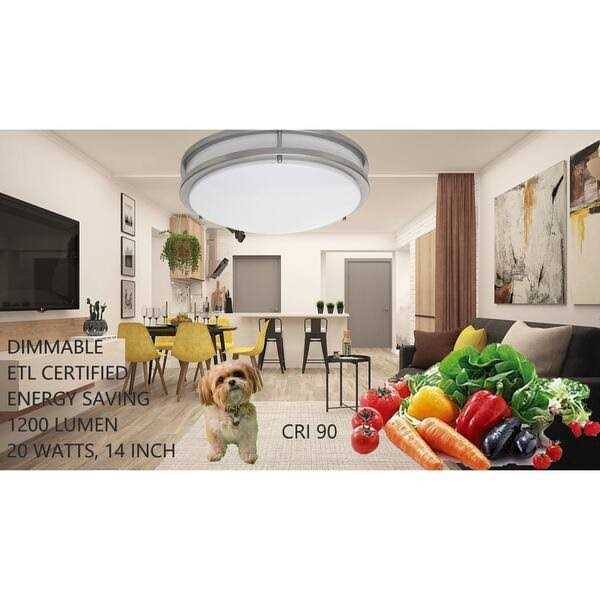 Zare Brushed Nickel 14 Wide Flushmount LED Ceiling Light