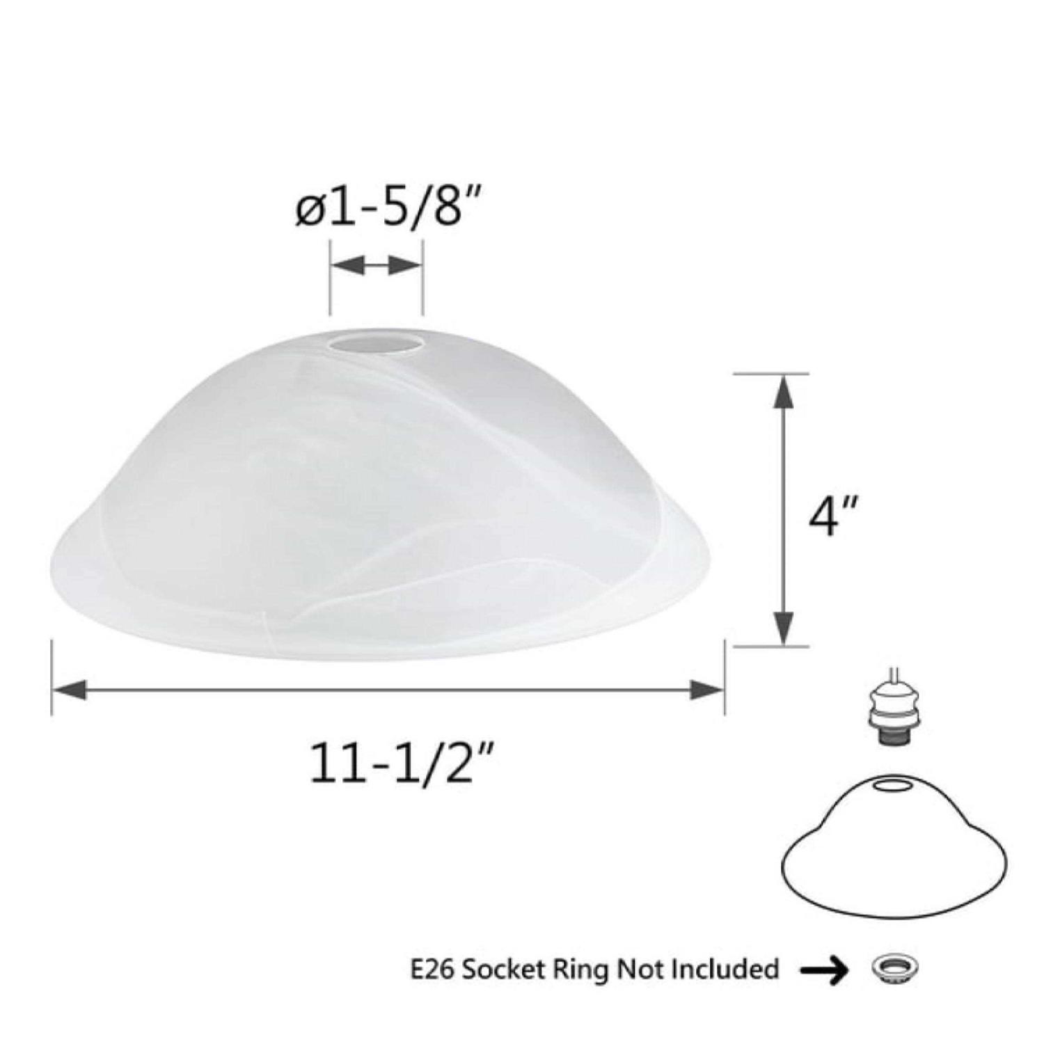 Aspen Creative 23147-11A Replacement Alabaster Glass Shade for Medium Base Socket Torchiere Lamp