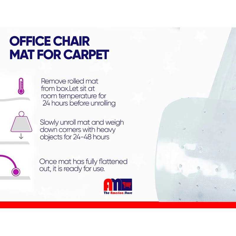 Am The America Store Chair Mat for Carpet Computer Desk Mat for Carpeted Floors