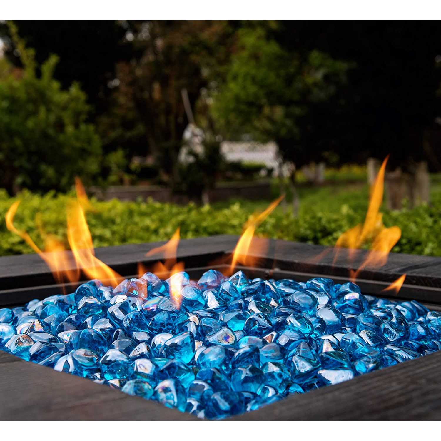 Chilli Cosmos Fire Glass Diamond 1 Inch Fire Pit Glass Rocks for Propane or Gas Fire Pit