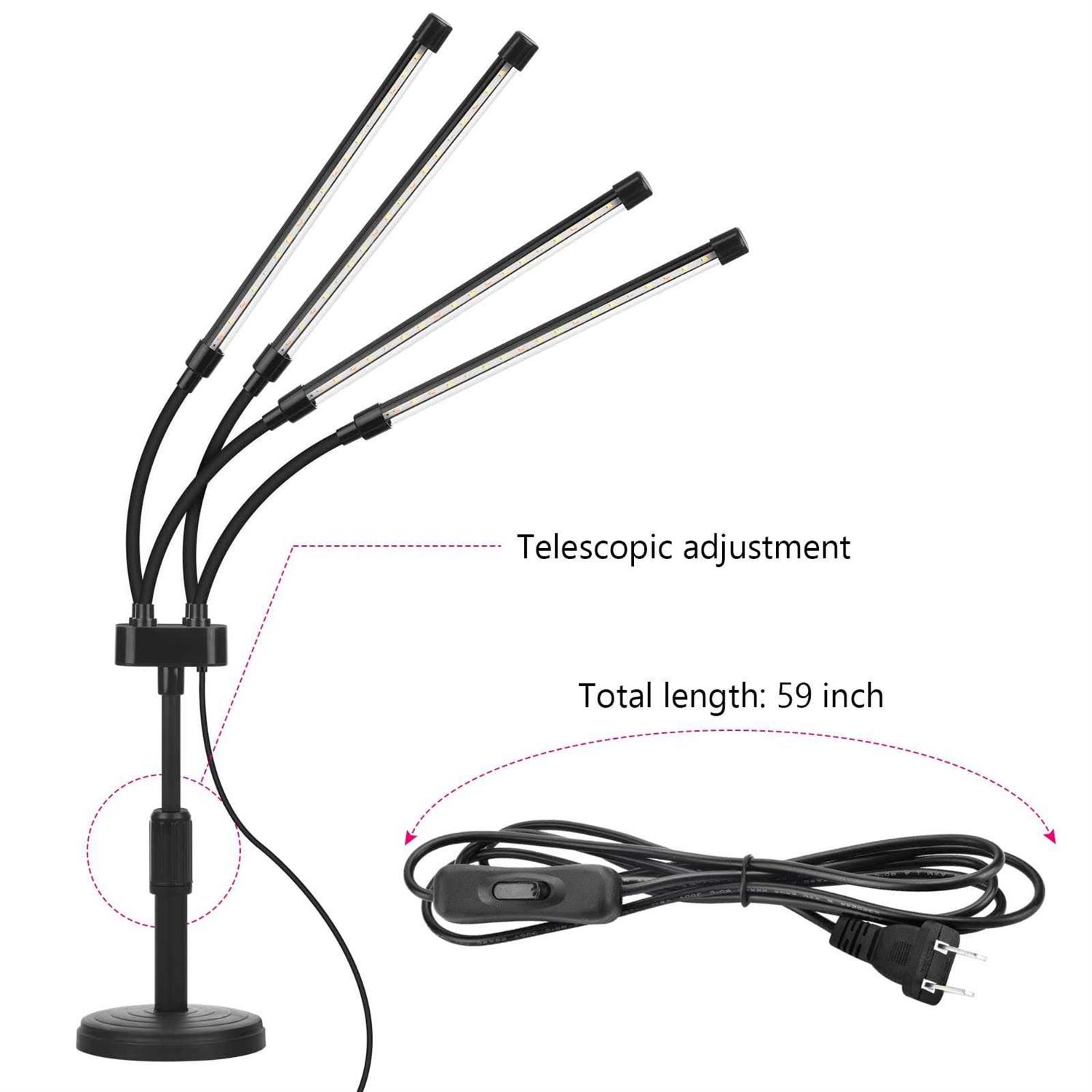 SYEIORAOM Grow Lights for Indoor Plants Four Head LED Grow Light with Full