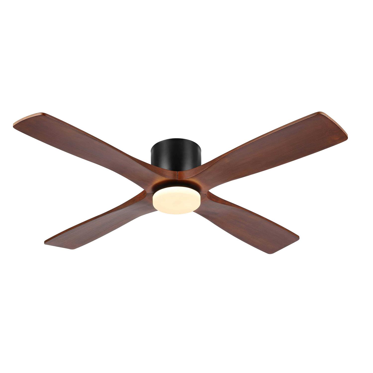 WINGBO 54 inch DC Flush Mount Ceiling Fan with Light and Remote